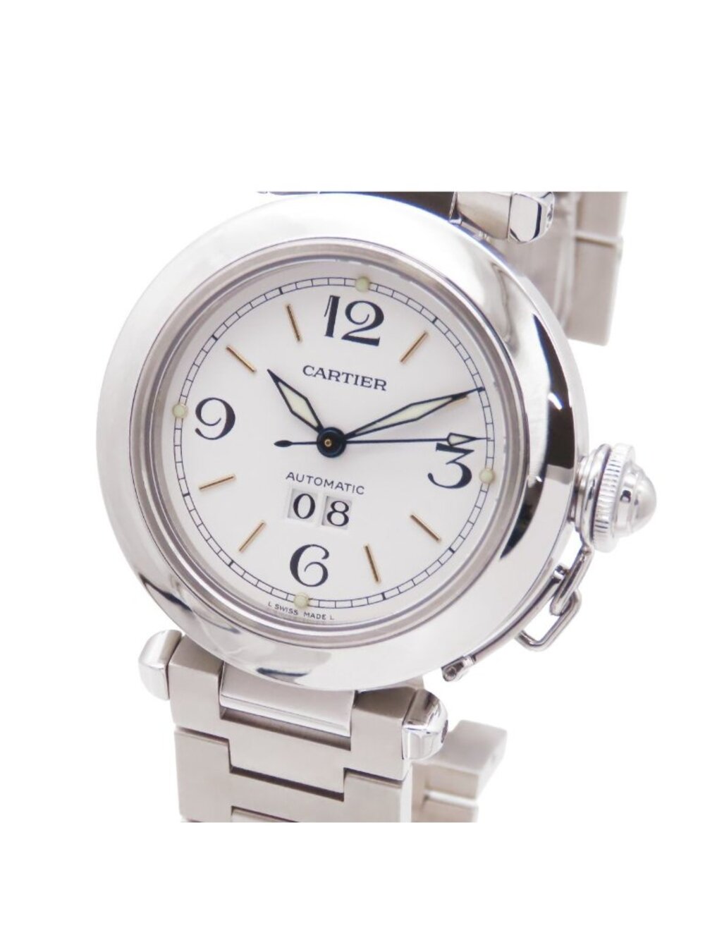 Cartier Pasha C White SS Big Date Watch Automatic